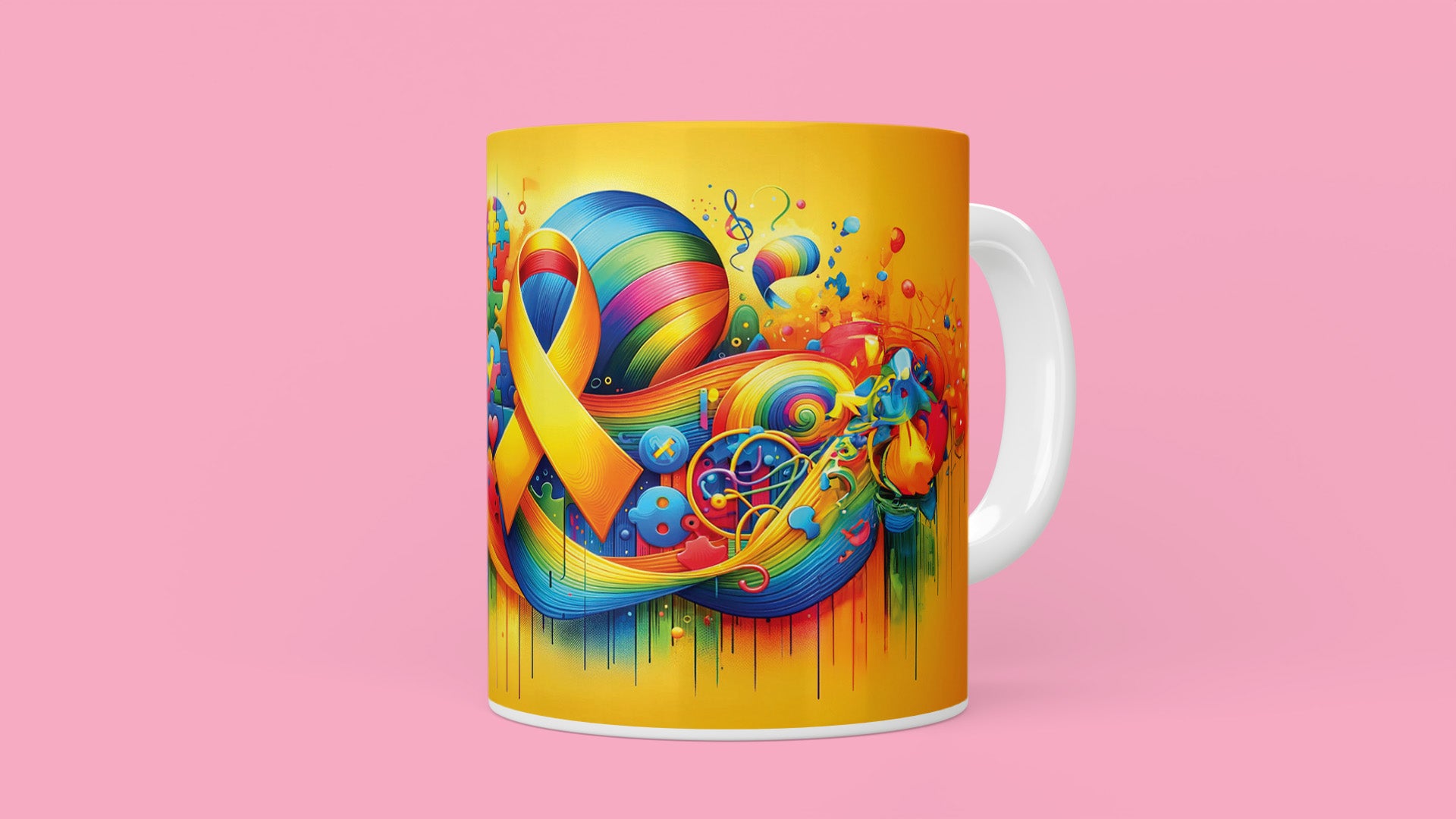 Gold Autism Mug