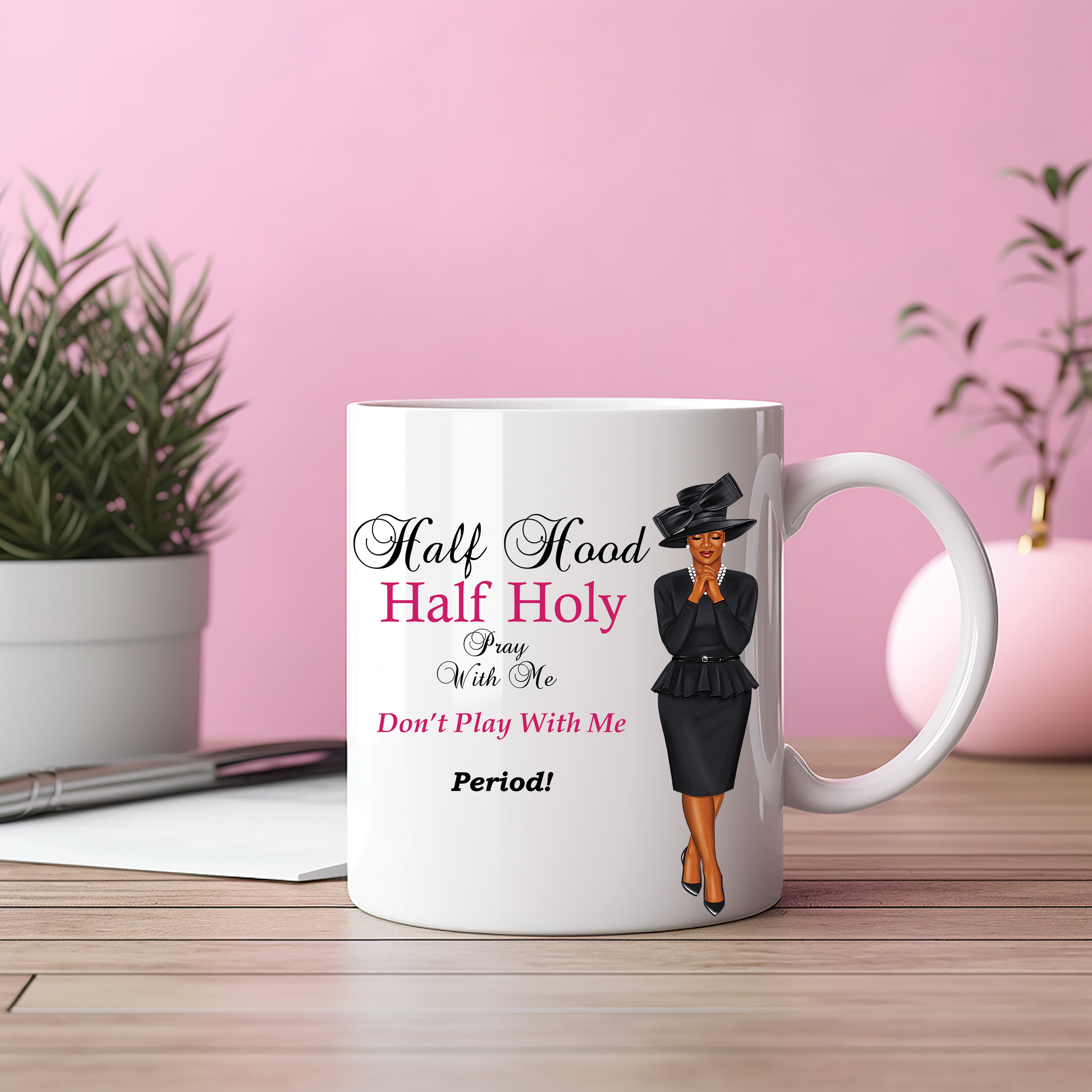 Half Hood and Half Holy Church Woman Mug
