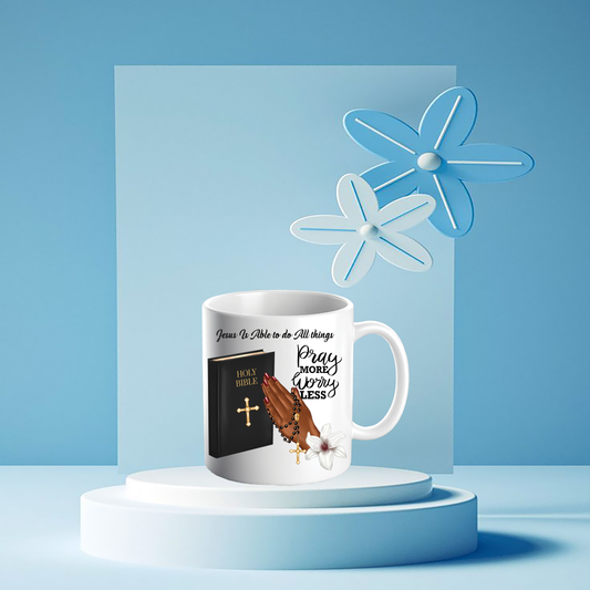 Pray More and Worry Less Mug