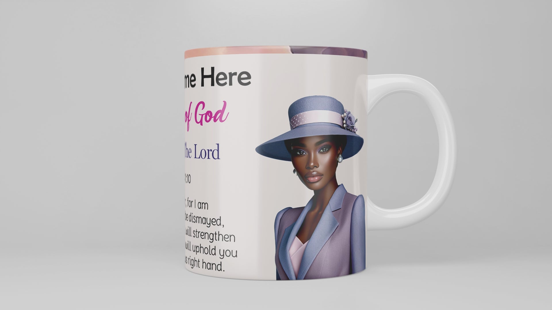 Woman of Faith: Trust in the Lord Mug and Coaster Set Purple (African American)