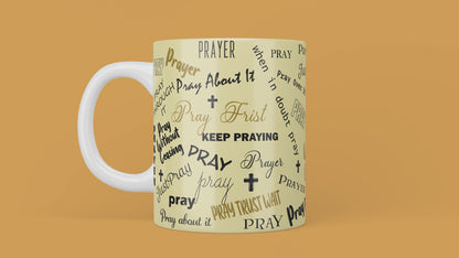 Always Pray/Pray Through It Mug with Coaster Collection Yellow